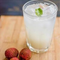 Lychee Juice · (PLASTIC STRAWS UPON REQUEST BY NYC LAW). 
Sweet Lychee juice and served with lychee nuts.