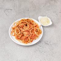 Spaghetti - Appetizer (vegan) · Spaghetti with Tuscan tomato sauce. Appetizer portion