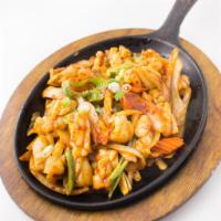 D04. Stir-Fried Spicy Squid · Stir-fried Squid Squid stir-fried with onions, carrots, and cabbage in a spicy mixture of go...