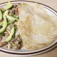 Alambres · Your choice of meat, grilled with diced onions, bell peppers, and mushrooms, then smothered ...