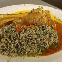 Lamb Shank · Fresh juicy Lamb Shank cooked at a very low heat in our own Special Tomato Sauce served with...