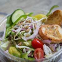 Farmers Market Salad · Champagne vinaigrette, grape tomatoes, green peppers, red onions, bean sprouts, mixed greens...