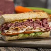 8. Pastrami and Turkey Sandwich · Thinly sliced lean pastrami, gourmet turkey breast.
