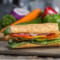 Veggie Sandwich · Our classic Veggie sandwich served on Freshly Baked Sourdough Bread.