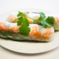 A3. Shrimp Spring Rolls · Rice paper or crispy dough filled with shredded vegetables.
