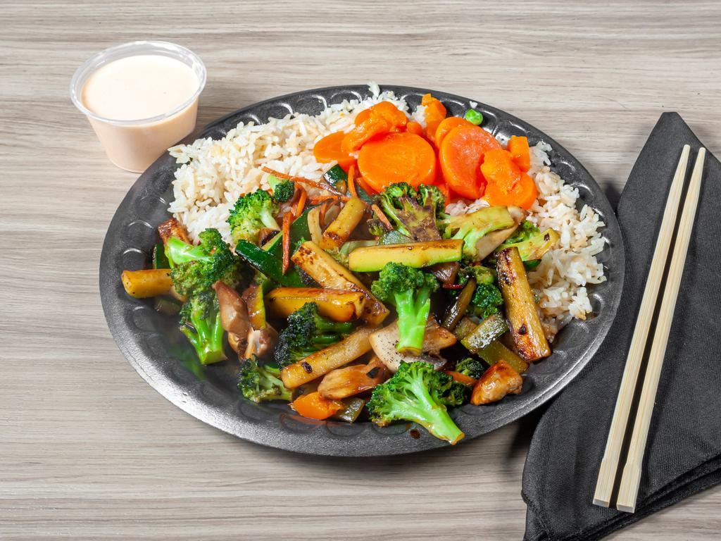 Hibachi Steak and Chicken with Mushrooms Combination Plate · Upgrade your steak to filet mignon for an additional charge.
