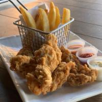 Radica's Fried Chicken Basket · Chicken Tenders marinated in Trinidadian Spice blend served with Hand Cut Fries and honey mu...