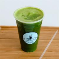Green Morning Juice · Kale, spinach, cucumber, celery, green apple, lemon and ginger.