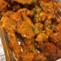 Buffalo Wings - Served with Bread  - Served with Garlic Knots · Served with Blue Cheese dressing, choose regular Buffalo wings, BBQ, or Spicy, Mild Wings
