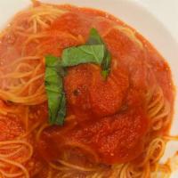 Spaghetti with Marinara Sauce - Large Order · Spaghetti served with San marzano tomato sauce sauteed with fresh garlic, basil and olive oi...