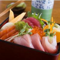 Japanese Chirashi · Assorted raw fish over sushi rice.