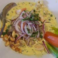 Shrimp Ceviche (Shrimp Only) · Shrimp Ceviche in our home-made aioli sauce mixed with our traditional lime juice.