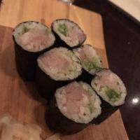 Yellowtail Scallion Roll · Yellowtail With scallion , Wrapped with seaweed outside. 