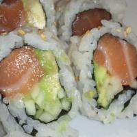 Alaska Roll · Smoked salmon, avocado, cucumber and caviar.