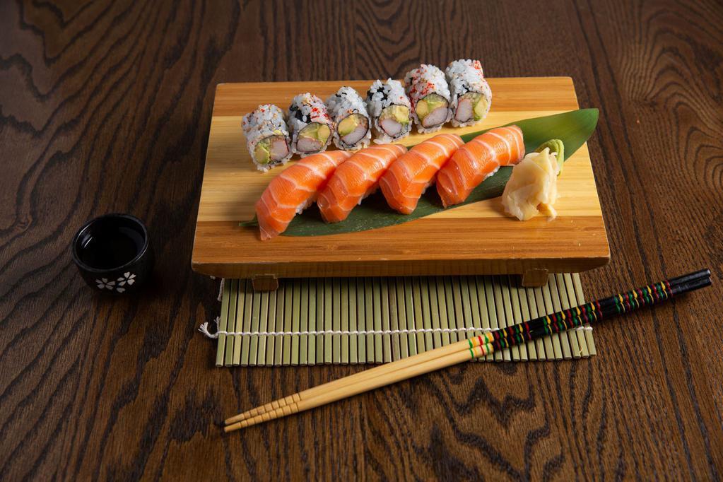 A. 4 Pieces Salmon and California Roll Combo · 