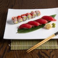 Tuna Lover Combo  · 3 pieces tuna sushi  4 piece of Tuna Sashimi  and Tuna Roll