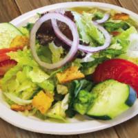 Diner Salad Supreme · Iceberg & romaine lettuce, field greens, tomato, cucumber, red onion rings and homemade crou...