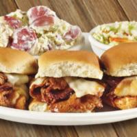 BBQ Tri-Tip Sliders · 3 tender, and juicy certified Angus beef sliders topped with grilled onions, jack cheese, an...