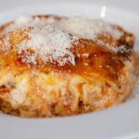 Lasagna del Salumiere · Pasta layers baked with Bolognese and Béchamel sauce