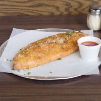 Stromboli Calzone · Pepperoni, Italian sausage, fresh mushrooms, black olives, green bell peppers and Wisconsin ...