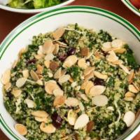 Kale & Quinoa Salad · Kale, Quinoa, Dried Cranberries, Pecorino Cheese and Toasted Almonds tossed in a Citrus Vina...