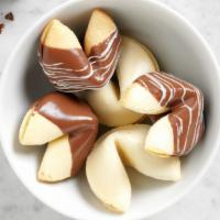 Chocolate-Dipped Fortune Cookies(4) · Fortune Cookies dipped in premium chocolate.