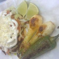 Gorditas! · Pick your meat: chicken, mexican sausage, and pastor.
extra 

comes with lettuce, tomato, be...