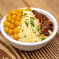 Couscous Side · with chickpeas, raisins, & caramelized onions
