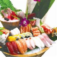 Sushi Sashimi Combo for 2 · 10 pieces of sushi, 21 pieces of sashimi choose 2 of mikado special rolls.