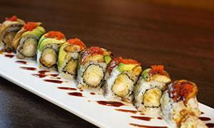 3. Black Dragon Roll · Shrimp tempura inside, eel and avocado on the top.