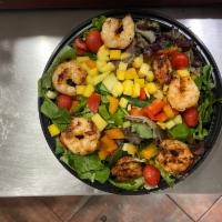 1. Grilled Shrimp Salad (large) · (Jumbo shrimp top of mixed  green salad 