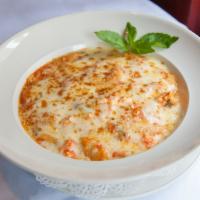 Baked Cavatelli · Handmade ricotta dumplings, tomato basil sauce and baked with imported cheese.