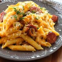 Linguica Pasta Dinner · Served with baked mozzarella cheese, marinara sauce, and garlic bread or dinner roll.