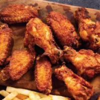 Hot Wings · Original Hot Breaded Wings Served with Bleu Cheese Dipping Sauce