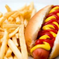 Kids Hot Dog · Served with Santoro's Original Fries