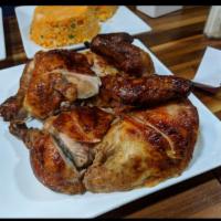 Family Style Whole Chicken · Whole rotisserie chicken served with any 3 sides. Peruvian rotisserie chicken.
* Steroid and...