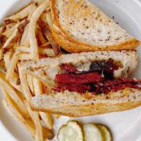 NY Style House Pastrami Sandwich · Brown mustard, sauerkraut and Swiss cheese.