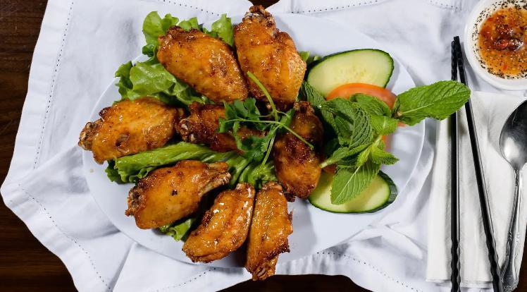 Canh Ga Chien Nuoc Mam (jumbo size) · 8 pieces. Deep fried wings with fish sauce.