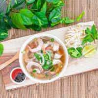27. Pho Tom · Shrimp. Add-ons and substitution for an additional charge.