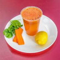 Gro Tall Juice · Refreshing juice made with spinach, tomato, carrots, and squeezed lemon. Vegan and gluten-fr...