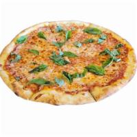 five cheese margherita · Housemade marinara sauce, mozzarella,
asiago, fontina, parmesan, provolone, 
fresh basil, ol...