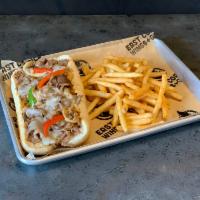 Steak Philly Sandwich · Grilled sirlion steak grilled with onions, red and green peppers, covered with melted provol...