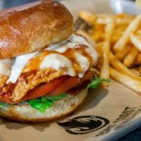 VooDoo BBQ Chicken Sandwich · A hand-breaded chicken breast covered with pepper jack cheese and drizzled with spicy VooDoo...