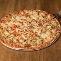 Thin Crust Cheese Pizza (Extra Large (serves 4-5)) · Tomato and mozzarella cheese base.