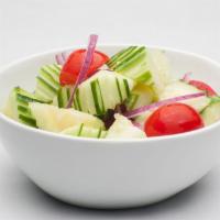 Cucumber Salad (GF/Vegan) · Cucumber, red onion & cherry tomato