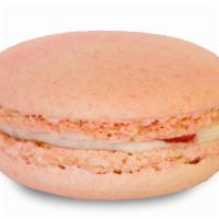 Strawberry Cheesecake Macaron · Strawberry jam, cream cheese, love. Subtle swirled pink and white biscuits filled with cream...