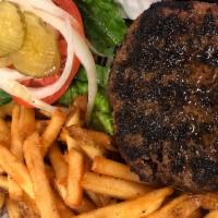 Factory Burger Combo · 1/4 lb. of 100% Certified Angus Beef with lettuce, tomatoe, onions and pickles. Served with ...