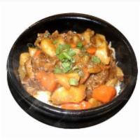Curry Rice Pot    · House curry sauce with white onion , potatoes, carrot over choice of meat, served with steam...