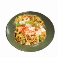 Stir Fried Egg Noodle  · Stir-fried egg noodles with bean sprouts, cabbages, white onion and choice of meat. Garnishe...
