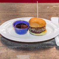 French Onion Burger  · This Devour Worthy Burger has, Creamy Horseradish, Melted Swiss, Caramelized Onions and Au J...